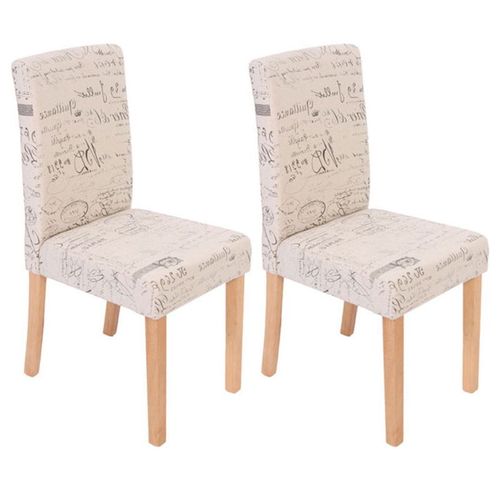 Lot De 2 Chaises De Séjour Littau   Tissu Words Fabric, Pieds Clairs