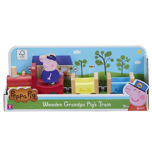 Classic Peppa Pig - Train De Papy Pig En Bois Avec 1 Personnage