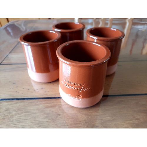 4 Pots Yahourt En Terre Cuite