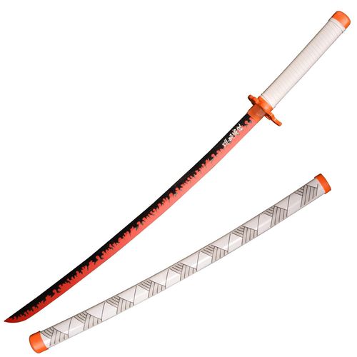 Épée Demon 104 Cm En Bois Épée Rengoku Kyoujurou, Katana En Bois Anime Japonais, Épée Cosplay