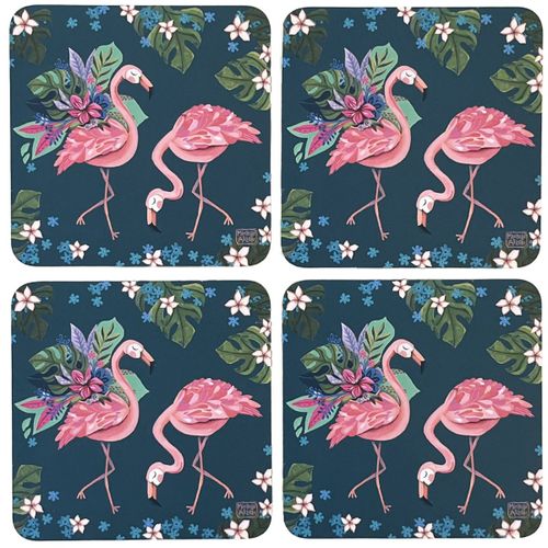 Boite De 4 Sous Verres Flamingo