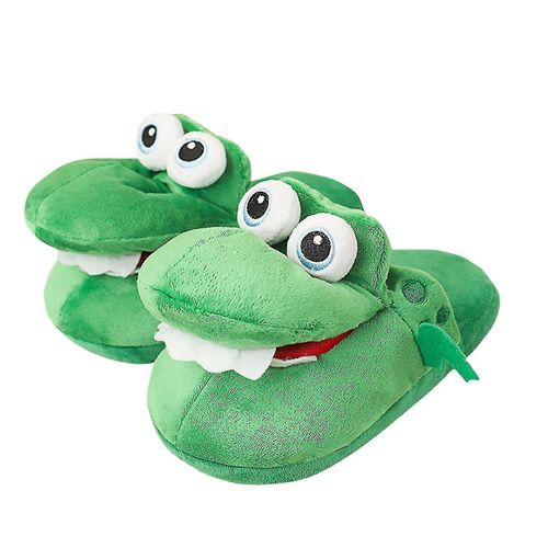 Femmes Crocodiles Avec Bouche Ouverte Pantoufles En Coton Avec Un Mouvement