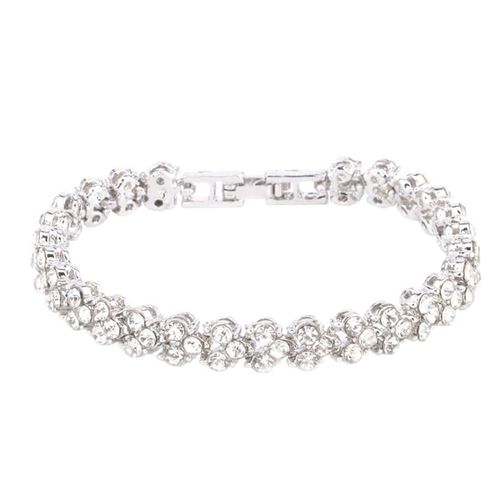 Bracelet Classique Avec Strass - Argent