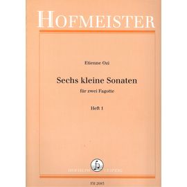Etienne Ozi, Sechs Kleine Sonaten Für Zwei Fagotte Heft 1