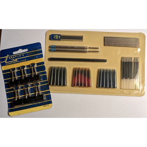 Set Cartouches D'encre Pour Stylo Plume + Stylo Bille + Criterium / 6 Pinces
