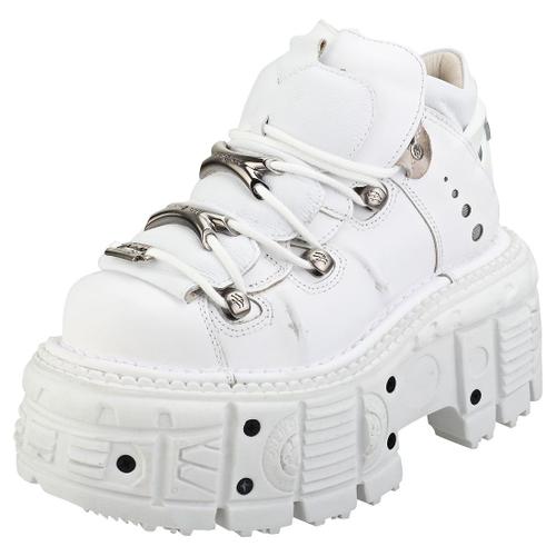 New Rock Mstank106sc1 Mixte Adulte Chaussures Platesforme Blanc