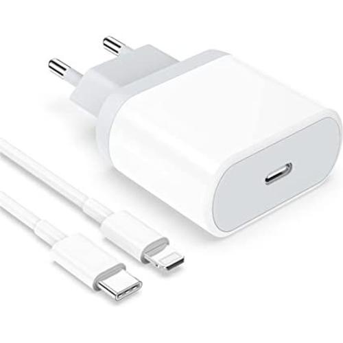 Chargeur Rapide iPhone 13, Adaptateur Secteur USB C 20W Apple 12, Type C  Charger Prise pour iPhone 13 Mini-12 Pro Max-11