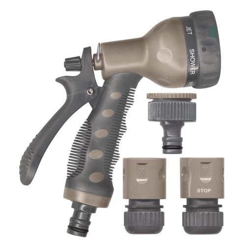 Set de Base avec Pistolet Jardibric Gainé 7 Jets 15 mm