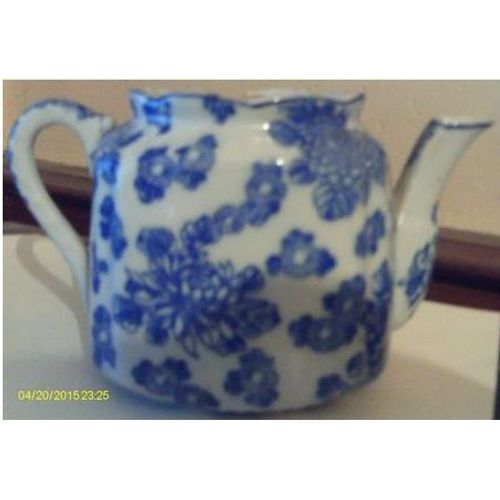 Ancien - Théière - Petites Fleurs Bleues - Sans Couvercle - En Porcelaine