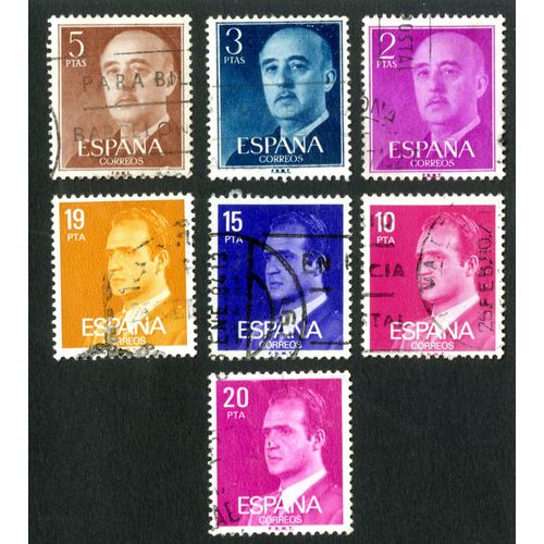 Sept Timbres Oblitérés Espana