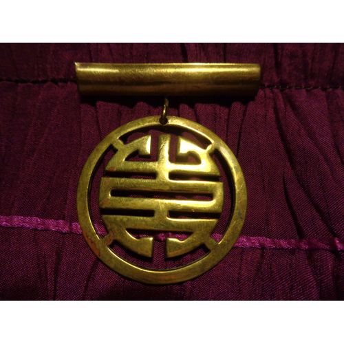 Broche Vintage Métal Doré