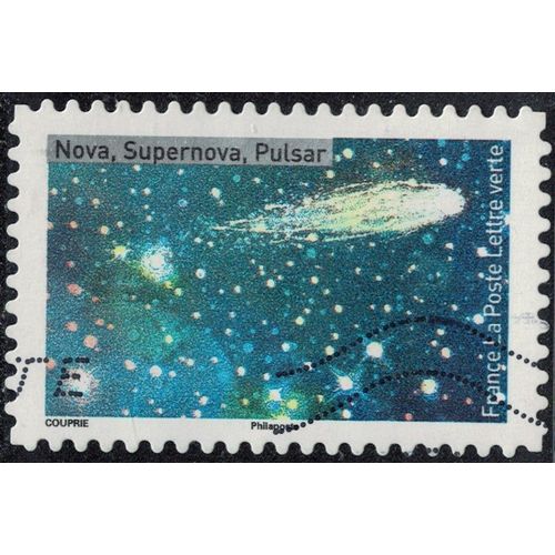 France 2021 Oblitéré Used Tutoyer Les Étoiles Nova Supernova Pulsar Y&t Fr 2055 Su