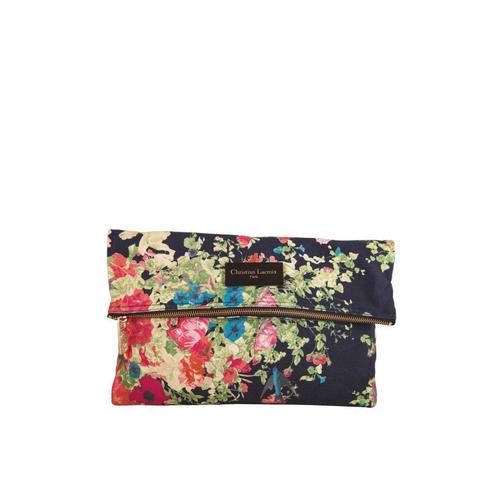 Christian Lacroix Pochette Eden 4 Fleurs Navy