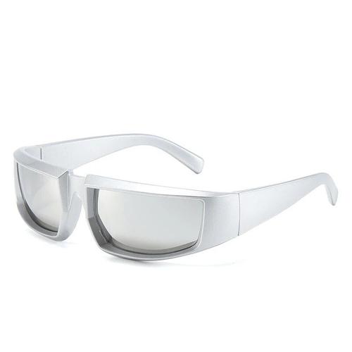 Lunettes De Soleil De Sport Vintage Pour Hommes Et Femmes",Nuances De Cyclisme,Haute Qualité,Argent Blanc,Steampunk 2023,"Y2k - Type Argent