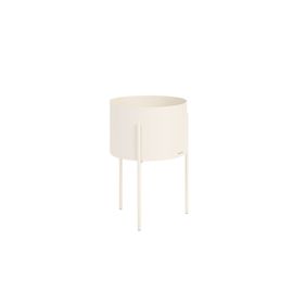 Pot De Fleurs Bas En Acier, Beige