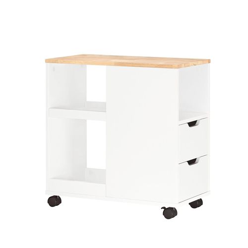Bout De Canapé Avec 2 Tiroirs Effet Bois Blanc