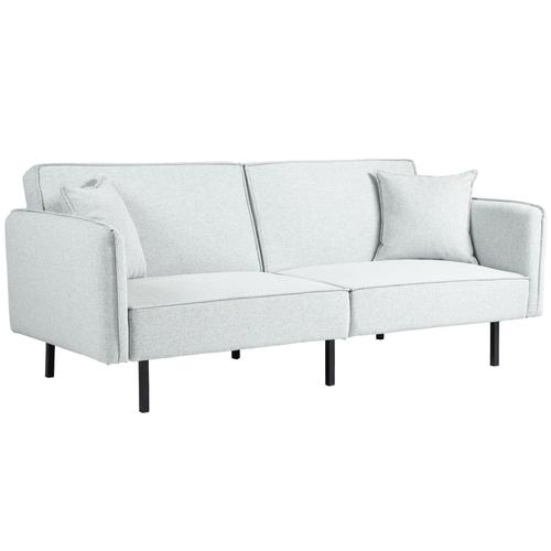 Canapé Convertible 3 Places Design Inclinable Tissu Gris Clair