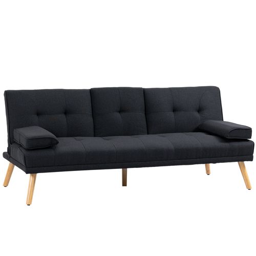 Canapé Convertible 3 Places Scandinave Inclinable Modulable Anthracite