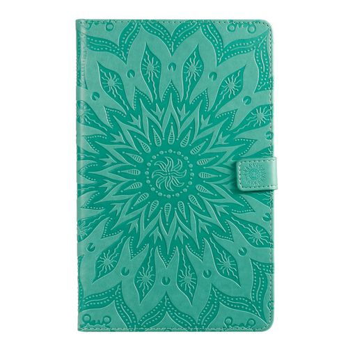 Coque Motif Flowers Relief Motif Pu Cuir Etui À Rabat Pour Samsung Galaxy Tab A T510 10.1 2019 - Vert