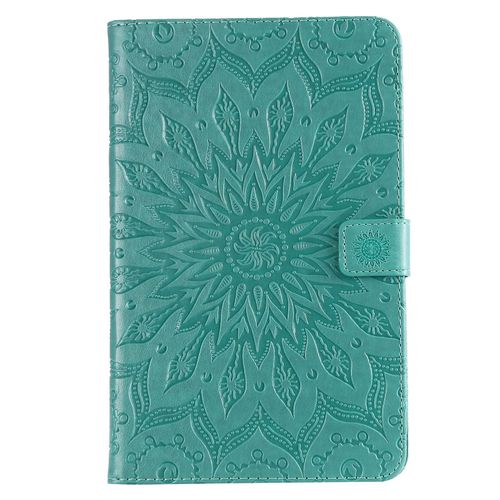 Coque Motif Flowers Relief Motif Pu Cuir Etui À Rabat Pour Samsung Galaxy Tab A 8.0 2018 Sm-T387 - Vert