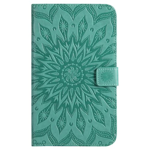 Coque Motif Flowers Relief Motif Pu Cuir Etui À Rabat Pour Samsung Galaxy Tab A 7.0 T280, Vert