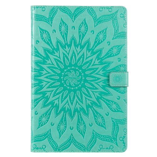 Coque Motif Flowers Relief Motif Pu Cuir Etui À Rabat Pour Samsung Galaxy Tab S6 10.5 2019 Sm-T860 - Vert