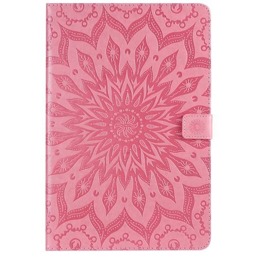 Coque Motif Flowers Relief Motif Pu Cuir Etui À Rabat Pour Samsung Galaxy Tab S4 10.5 Sm-T830,Sm-T835 - Rose
