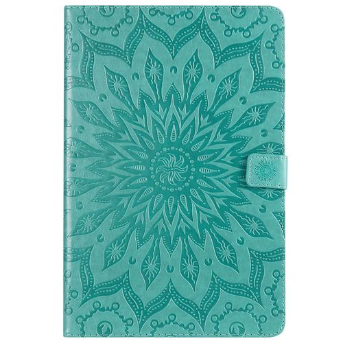 Coque Motif Flowers Relief Motif Pu Cuir Etui À Rabat Pour Samsung Galaxy Tab S4 10.5 Sm-T830, Sm-T835 - Vert