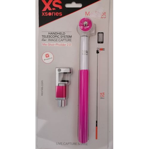 XSories MESHS Me-Shot Perche Télescopique pour Smartphone Blanc/Rose