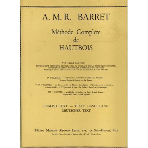 Apollon-Marie-Rose Barret, Méthode Complète De Hautbois Volume 2