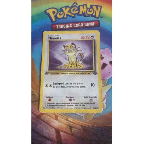 Carte Pokémon Miaouss 1995 1er Édition