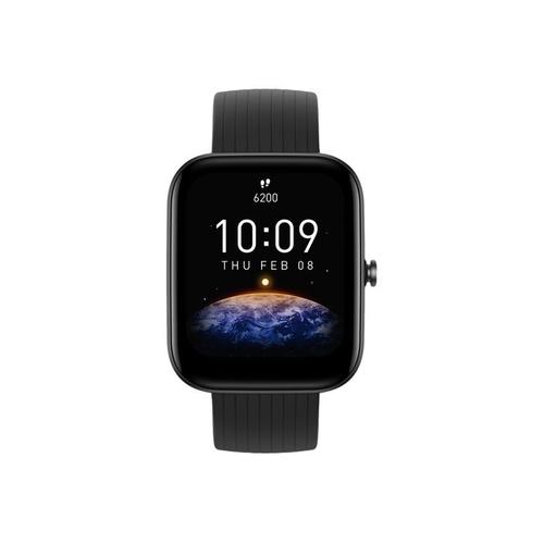 Amazfit Bip 3 - Noir - Montre Intelligente Avec Bracelet - Silicone - Noir - Taille Du Poignet : 153-218 Mm - Affichage 1.69" - Bluetooth - 33 G