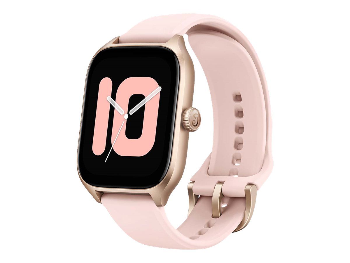 Amazfit Gts 4 - Alliage D'aluminium - Montre Intelligente Avec Bracelet - Fluoroélastomère - Bouton De Rose - Taille Du Poignet : 140-200 Mm - Affichage 1.75" - Wi-Fi, Bluetooth - 27 G