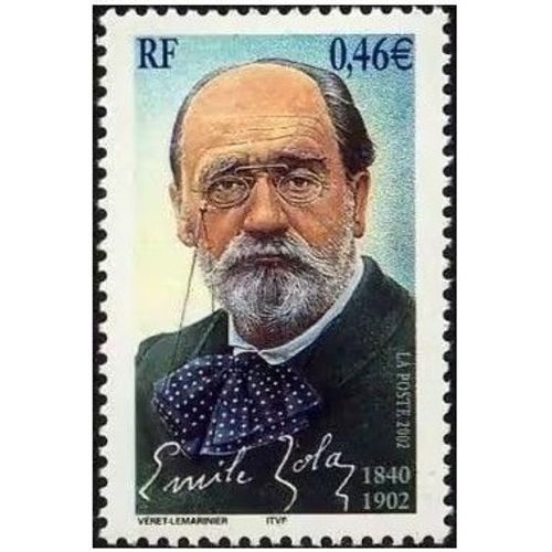 France 2002, Très Beau Timbre Neuf** Luxe Yvert 3524, Centenaire De La Mort De L'écrivain Et Humaniste Emile Zola.