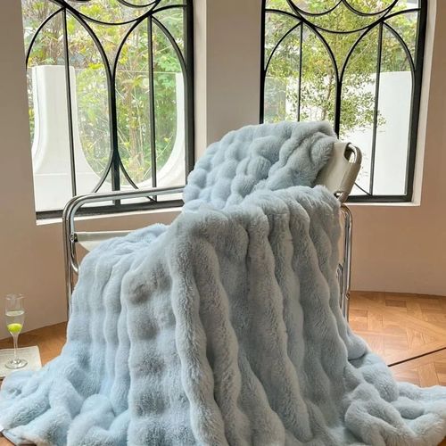 Couverture De Luxe En Fausse Fourrure Pour La Maison",Linge De Lit,Bulle,Sourire,Genou,Plaid,Peluche,Canap¿¿,Couvertures Pour L'hiver,"Couvre-Lit Sur Le Lit