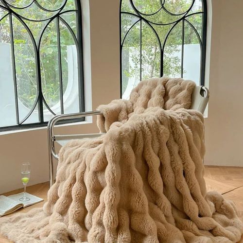 Couverture De Luxe En Fausse Fourrure Pour La Maison",Linge De Lit,Bulle,Sourire,Genou,Plaid,Peluche,Canap¿¿,Couvertures Pour L'hiver,"Couvre-Lit Sur Le Lit