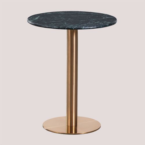 Table De Bar Ronde En Marbre Chack Métallisé Or Rose Ø60 Cm