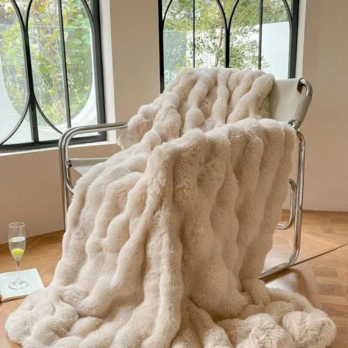Couverture De Luxe En Fausse Fourrure Pour La Maison",Linge De Lit,Bulle,Sourire,Genou,Plaid,Peluche,Canap¿¿,Couvertures Pour L'hiver,"Couvre-Lit Sur Le Lit