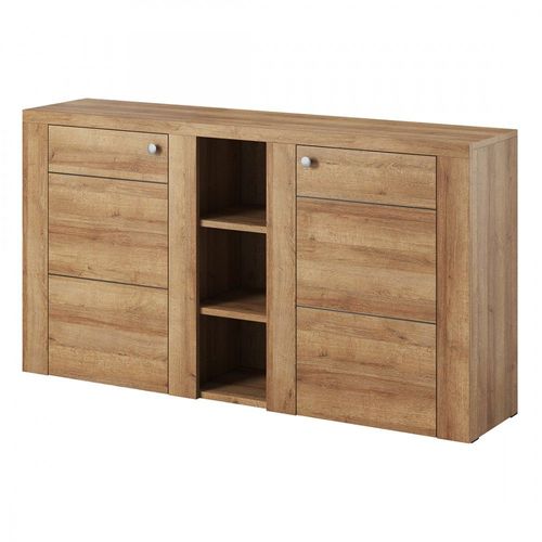 Buffet Design 155cm Pour Salon Couleur Chêne Collection Santiago.
