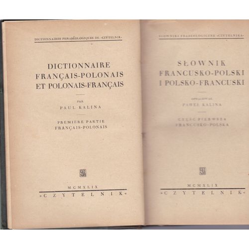 Dictionnaire Français-Polonais Et Polonais-Français