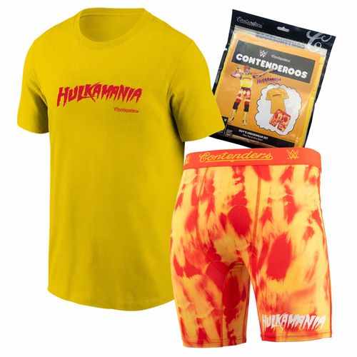 Ensemble T-Shirt Et Boxer Jaune/Rouge Hulk Hogan Contenderoos Pour Homme