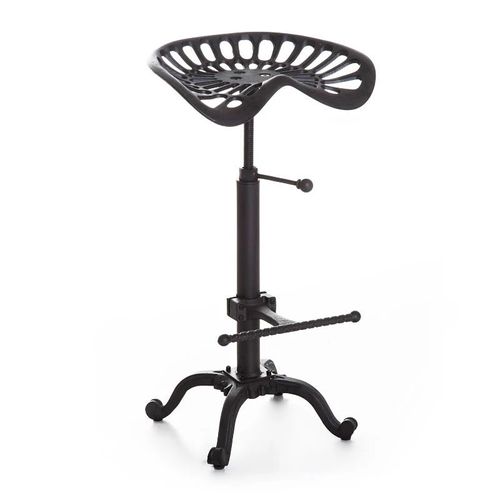 Tabouret De Bar À Tracteur En Métal Industriel Vintage.