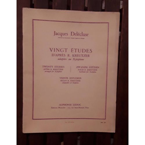 Vingt Études D'après Kreutzer Xylophone Jacques Delécluse
