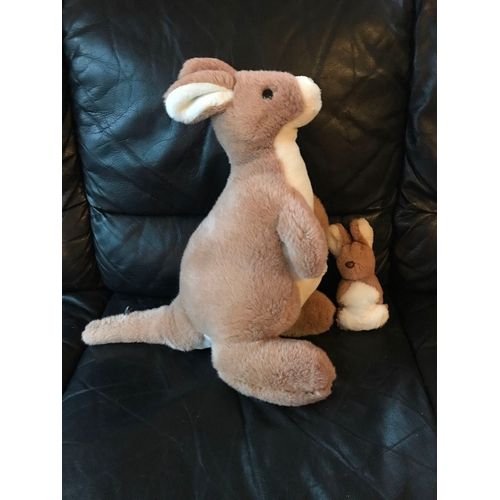 Peluche Doudou Maman Kangourou Et Son Bébé 40cm Et 16cm Westcliff Collection