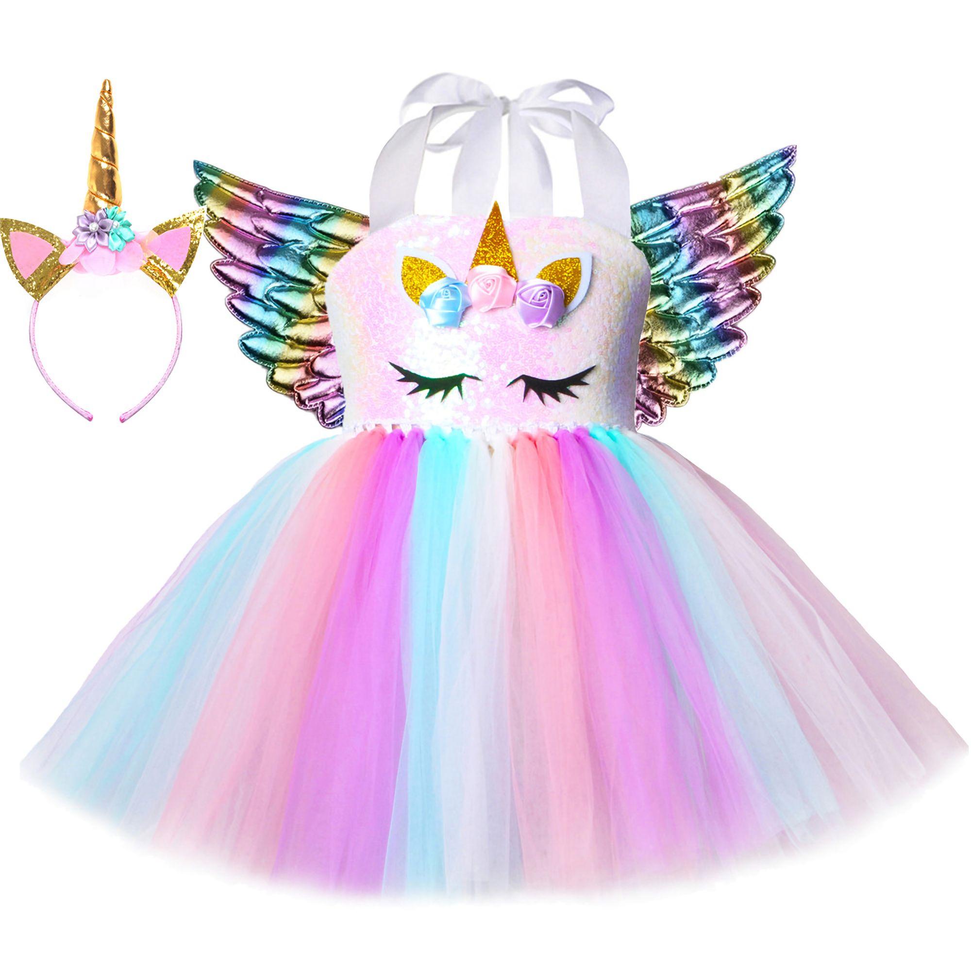 Robe Princesse Licorne Kathévan - Costume Cosplay Fille - Cadeau Noël  Nouvel An - Carnaval Halloween Soirée Fête