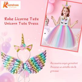 Kathévan Robe princesse licorne costume fantaisie déguisement fête
