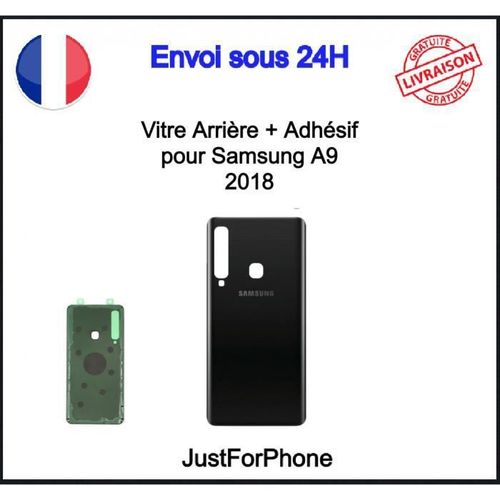 Vitre Arrière Cache Batterie Samsung A9 2018 Noir A920 Logo Adhésif