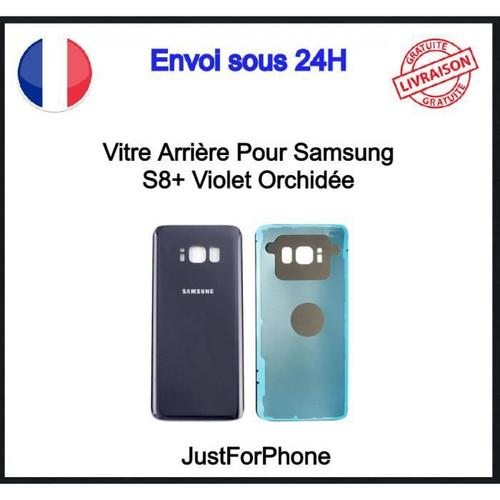 Vitre Arrière Samsung Galaxy S8+ Violet Orchidée Cache Batterie Adhésif Logo Ce