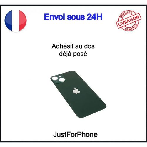 Vitre Arrière Iphone 13 Vert Logo Big Hole Adhésif