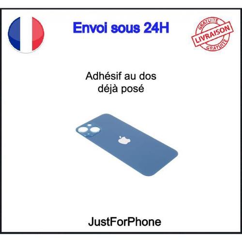 Vitre Arrière Iphone 13 Bleu Logo Big Hole Adhésif